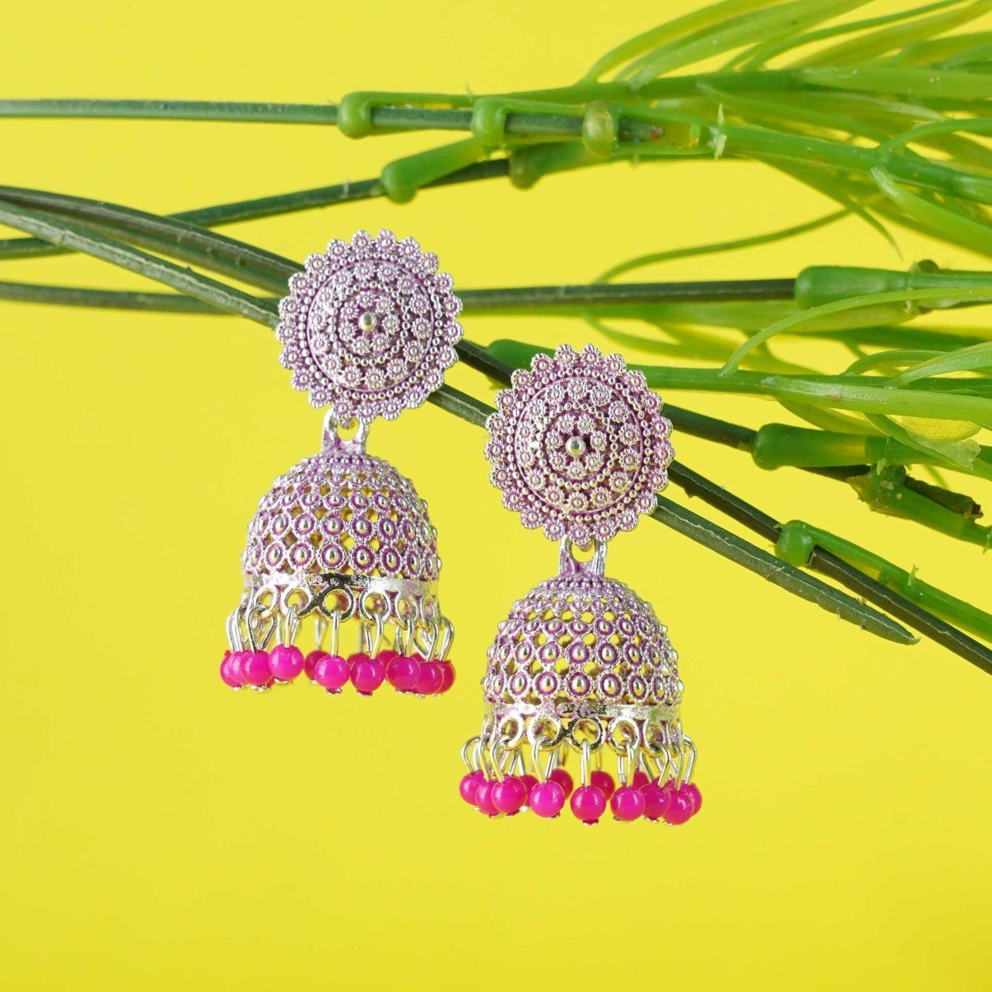 Silver Oxidised Exclusive designs Jhumkis / Earrings 9776N - Griiham