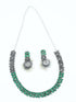 Silver Oxidised Medium Size Designer Necklace Set for special occasion 10668N - Griiham