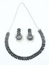 Silver Oxidised Medium Size Designer Necklace Set for special occasion 10668N - Griiham