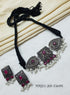 Silver Oxidised Victorian Design Chik set 5369N