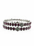 Silver Plated Oxidised Set of 2 Bangles with Maroon stones - Griiham