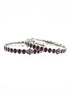 Silver Plated Oxidised Set of 2 Bangles with Maroon stones - Griiham