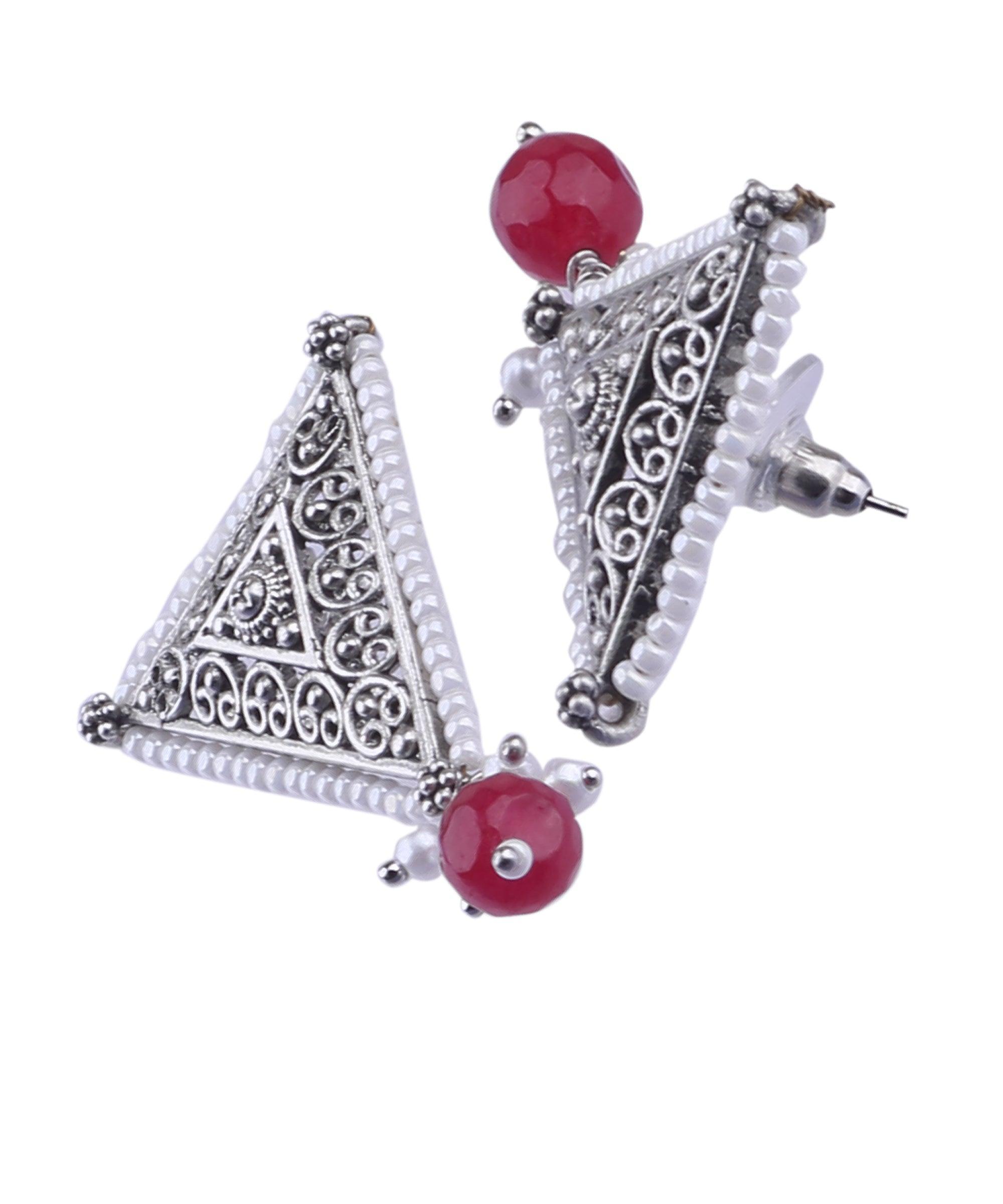 Silver Plated oxidised Earrings Jhumka - Griiham