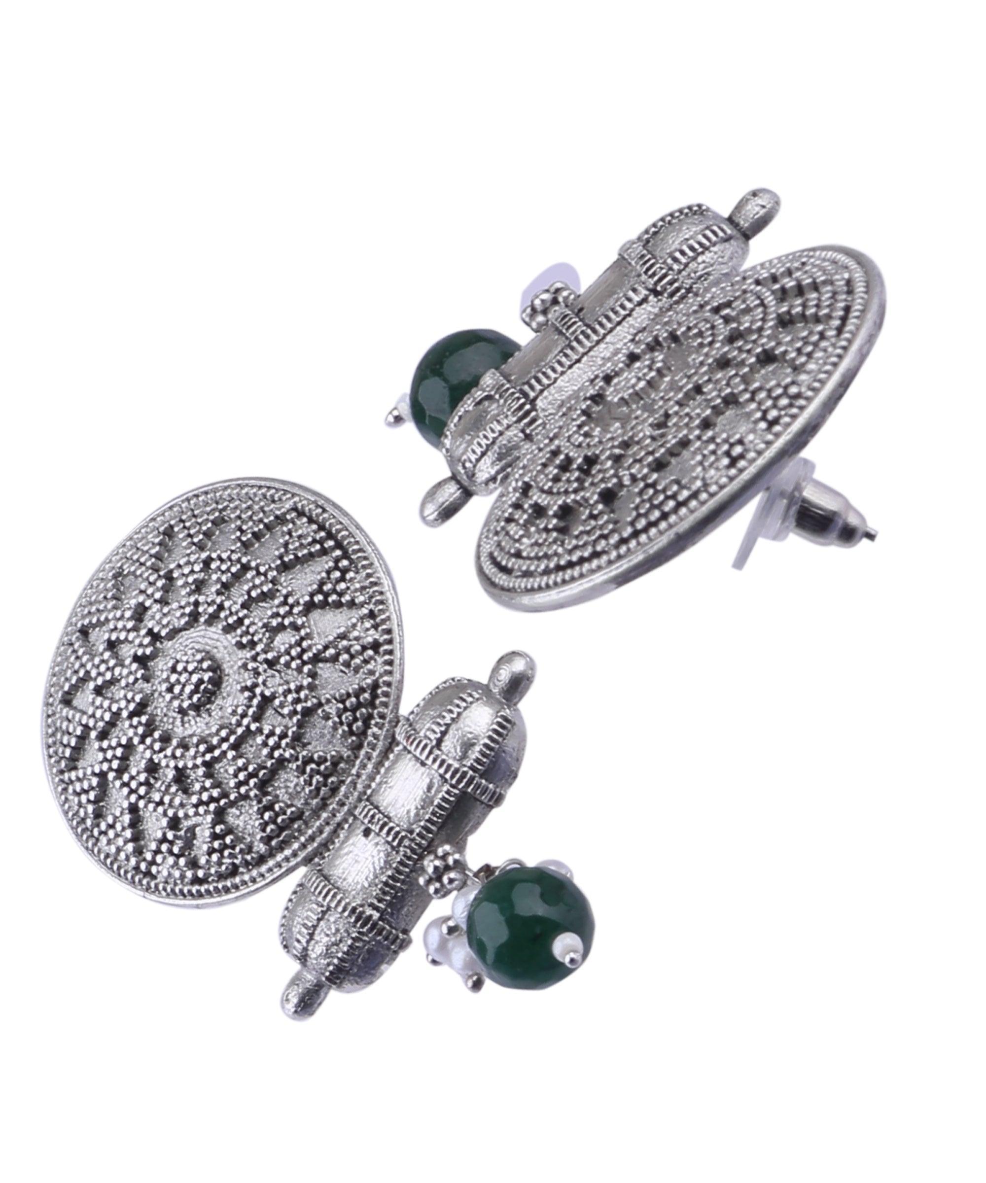 Silver Plated oxidised Earrings Jhumka - Griiham