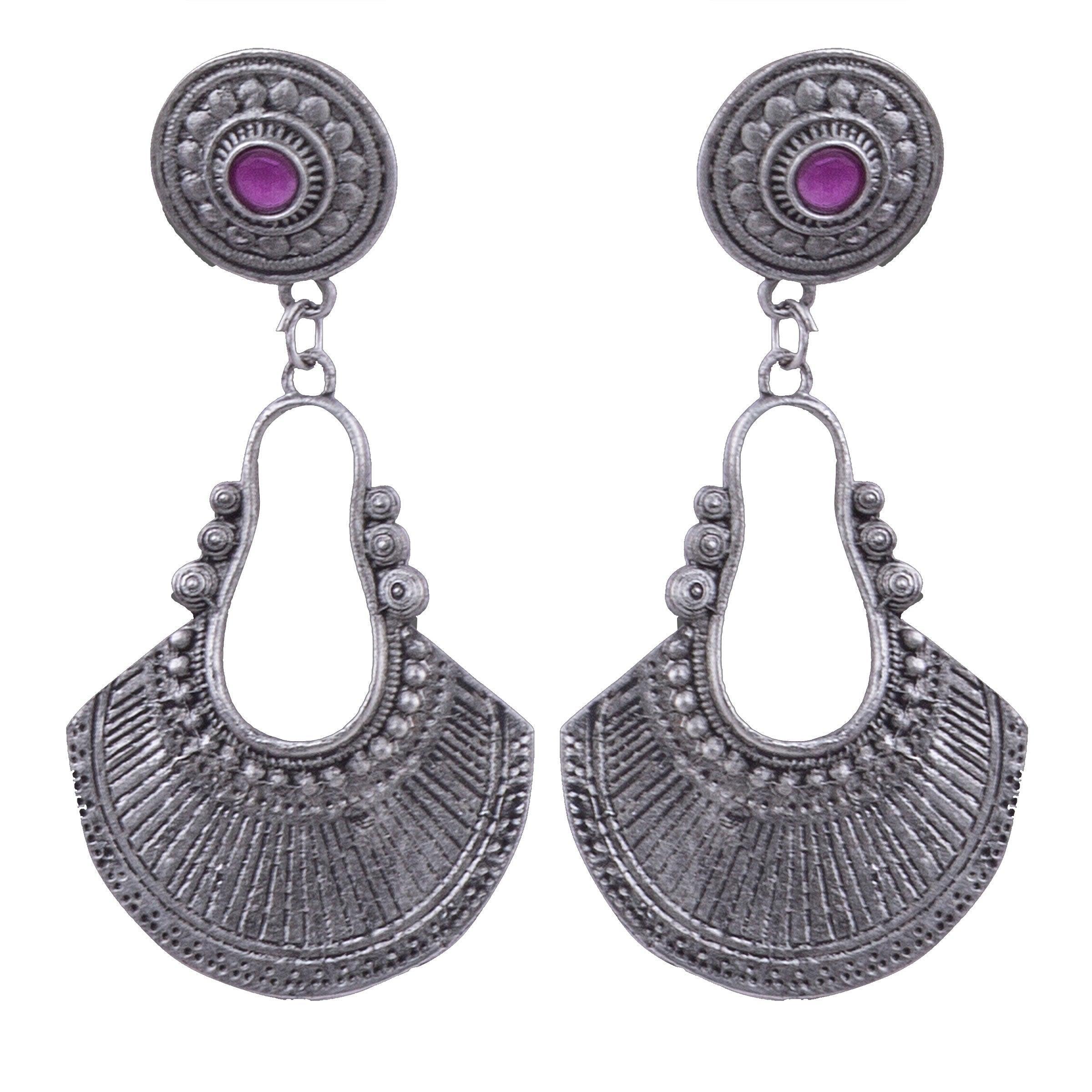 Silver Plated oxidised Earrings Jhumka - Griiham