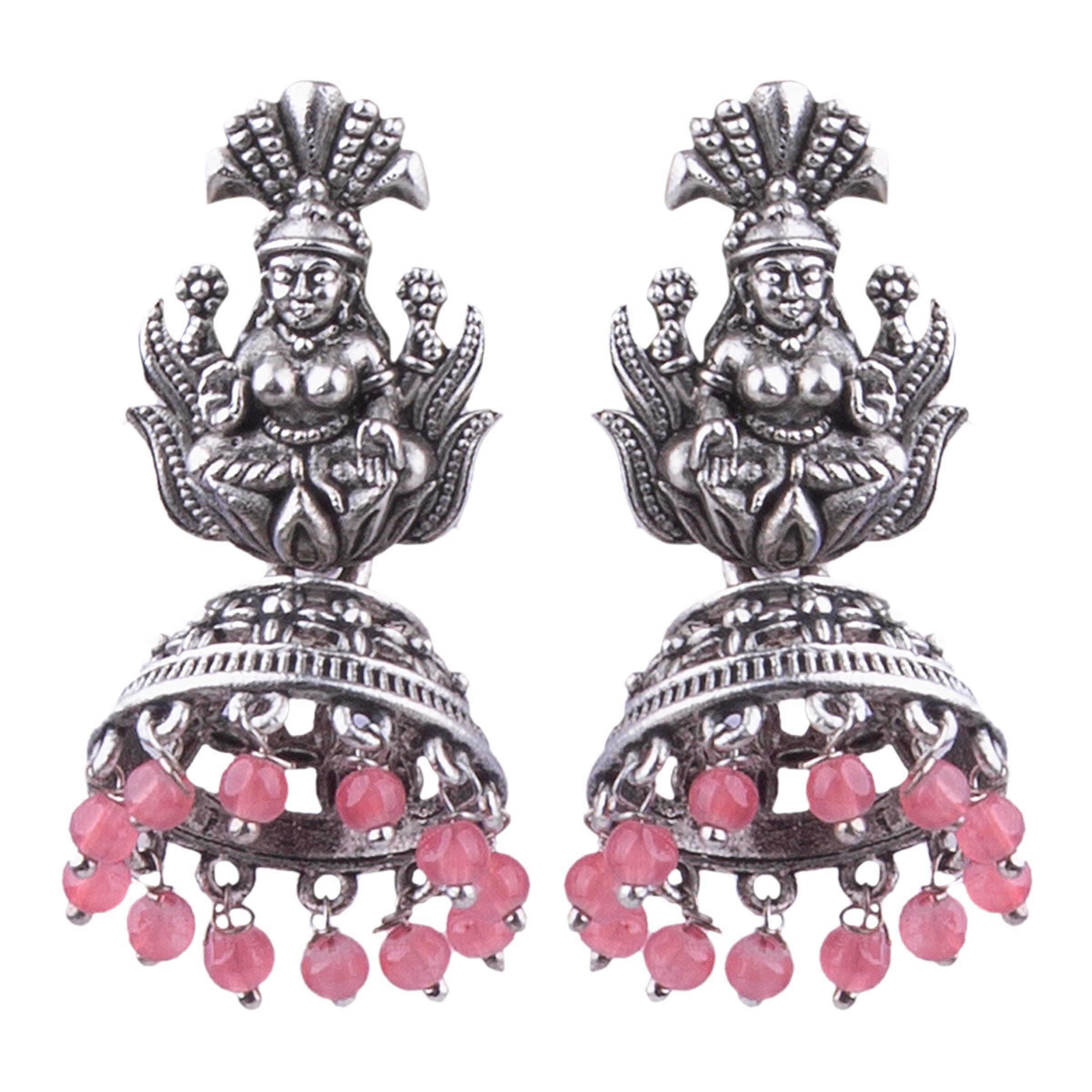 Silver Plated oxidised Earrings Jhumka - Griiham