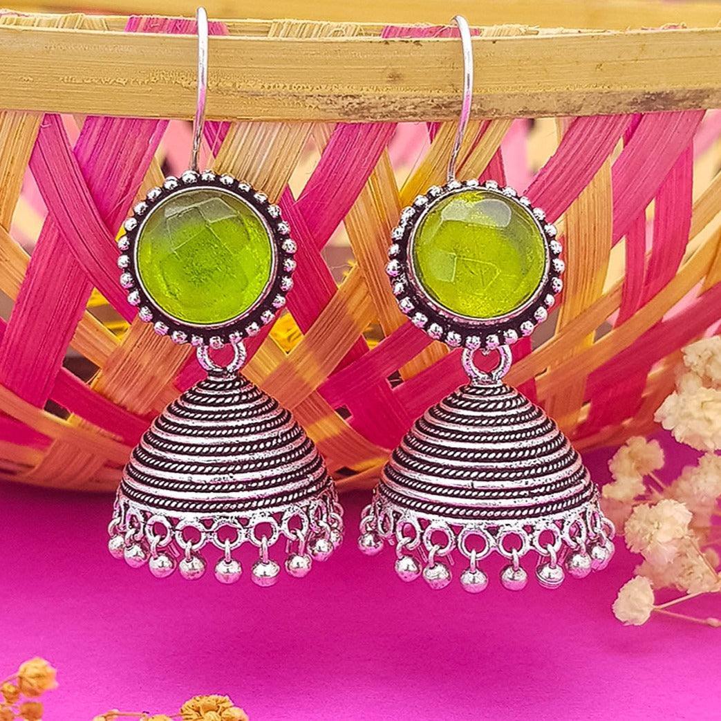 Silver Plated oxidised Earrings Jhumka