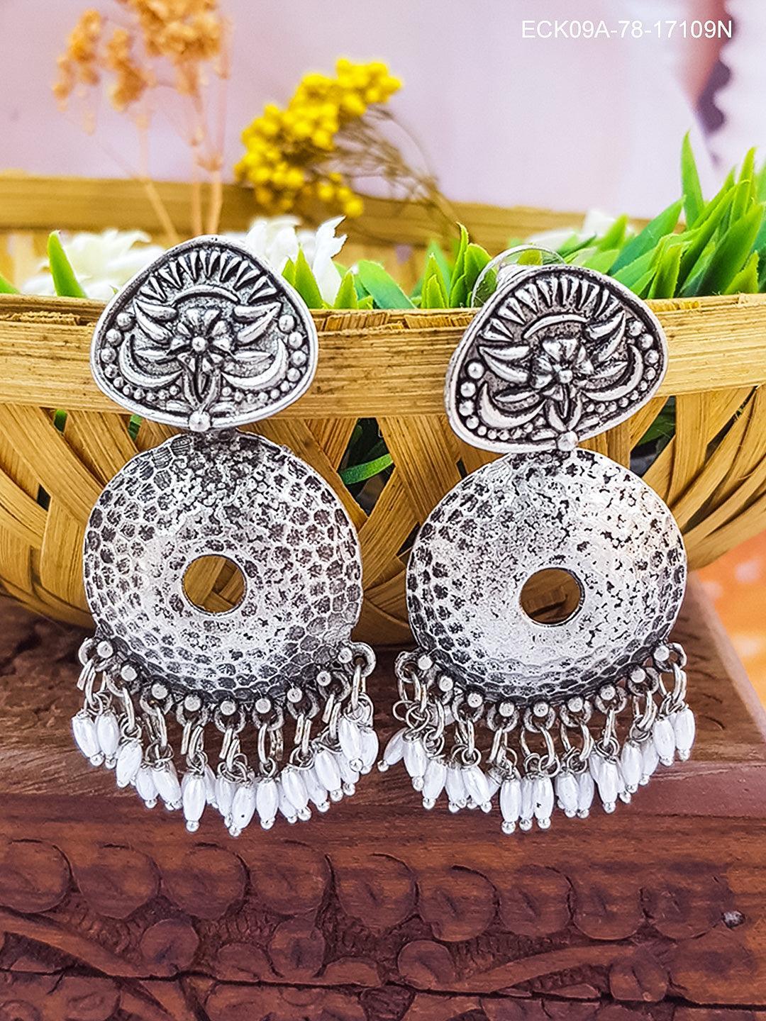 Silver Plated oxidised Earrings Jhumka