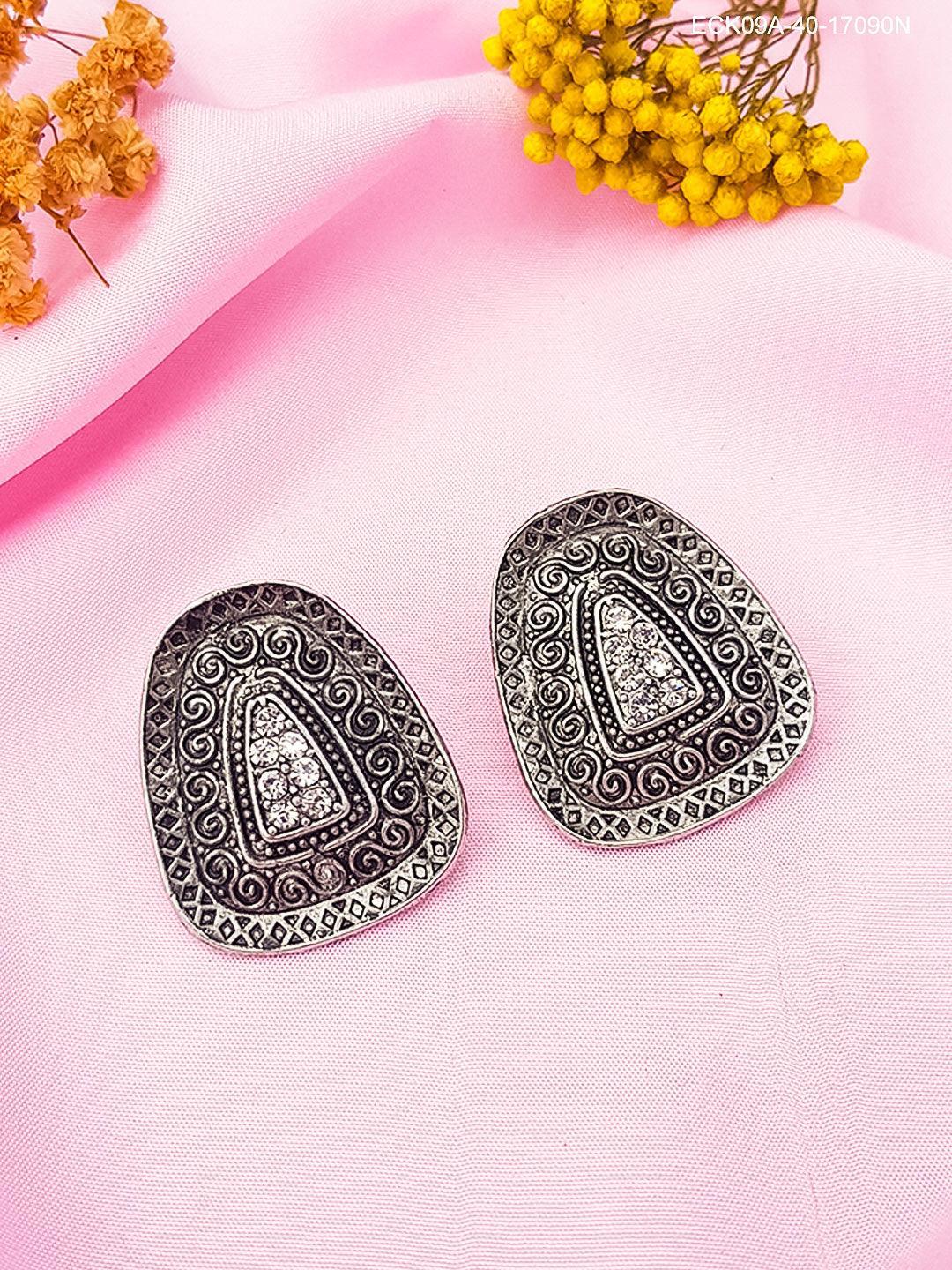 Silver Plated oxidised Earrings Jhumka