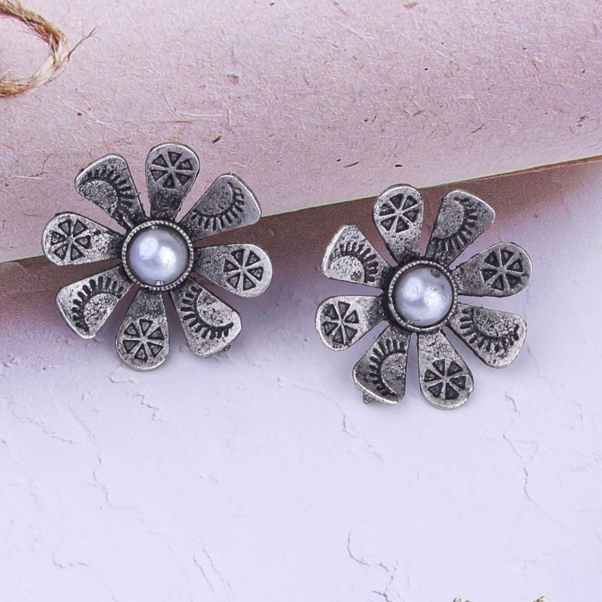 Silver Plated oxidised Earrings Jhumka