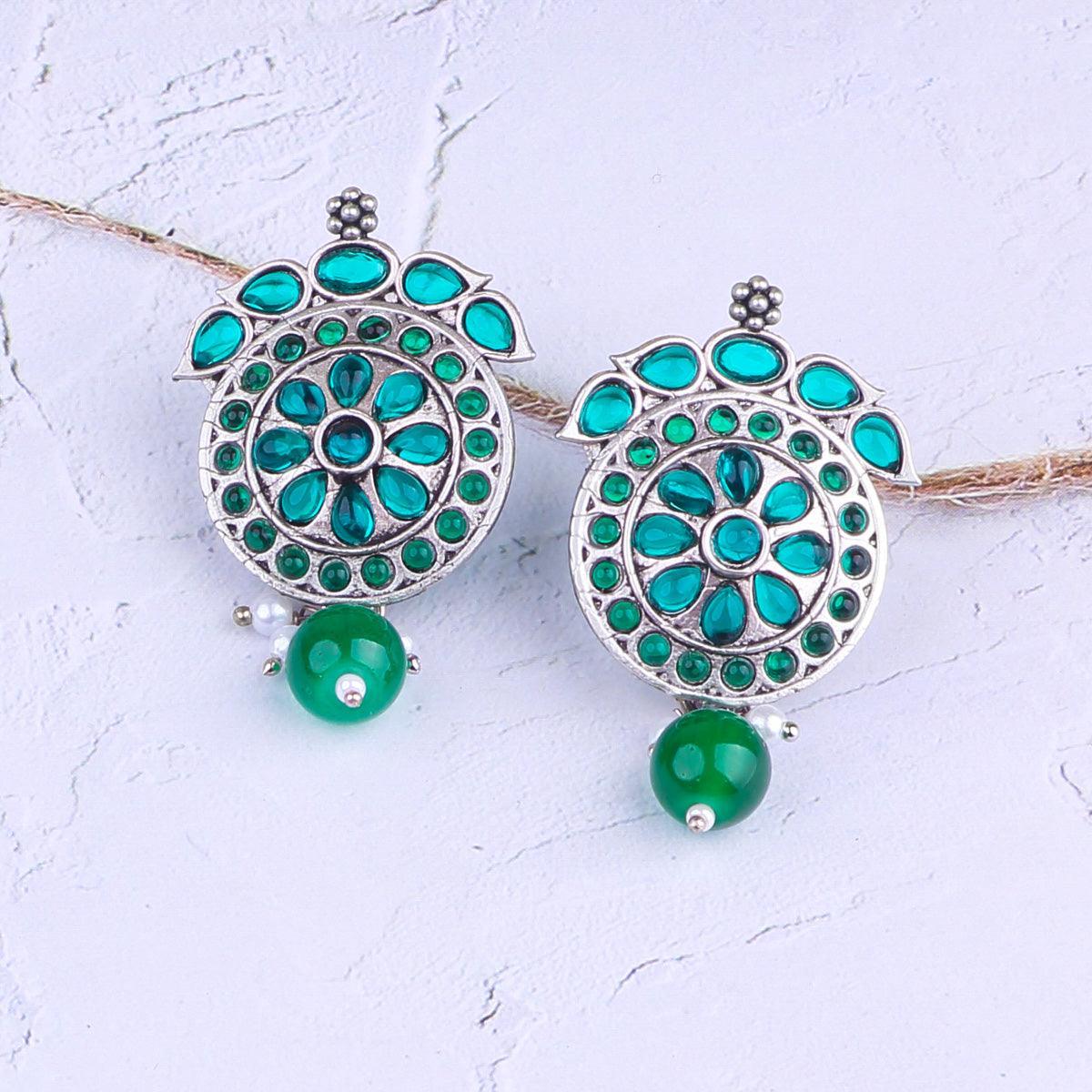 Silver Plated oxidised Earrings Jhumka