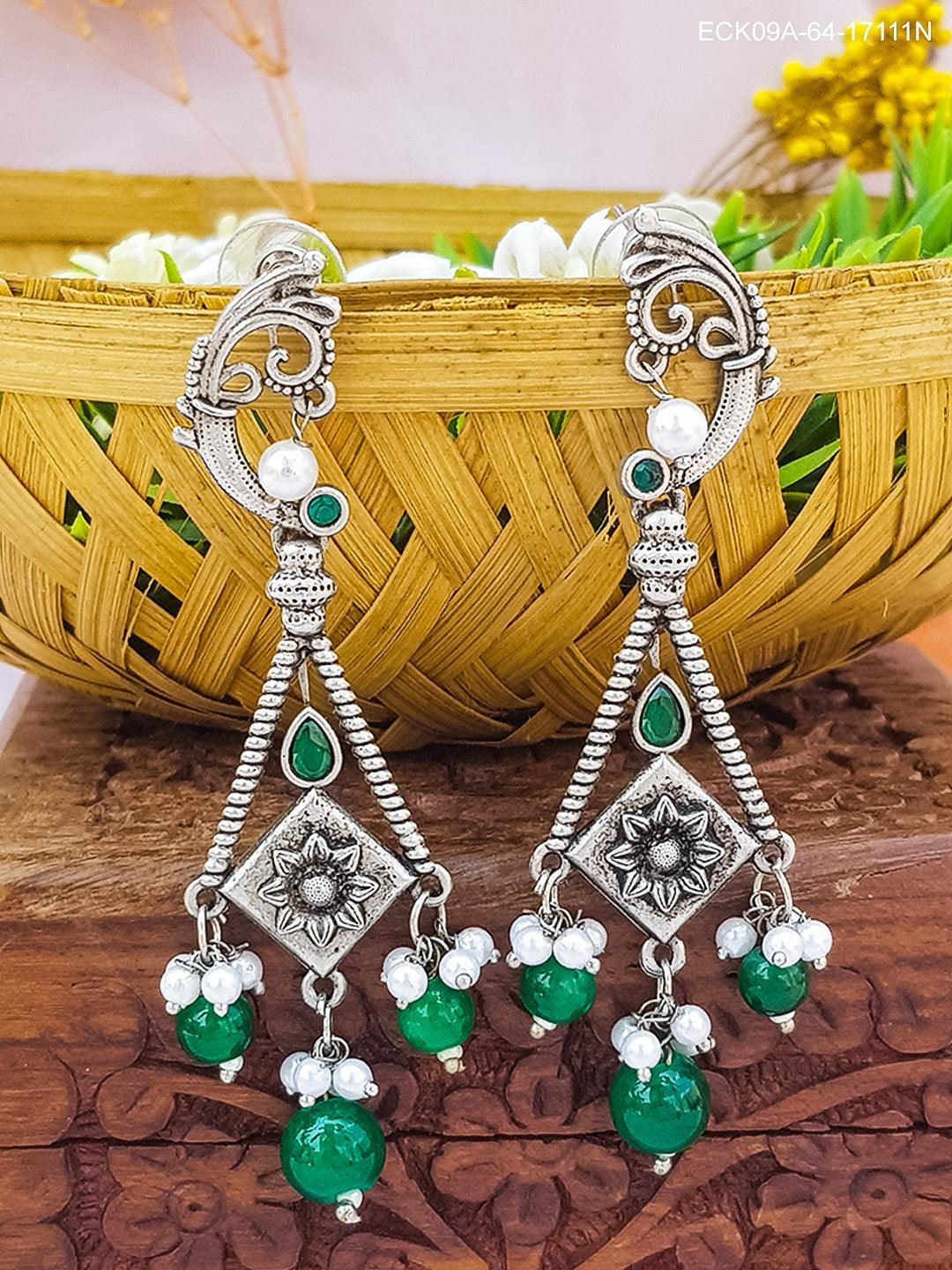 Silver Plated oxidised Earrings Jhumka