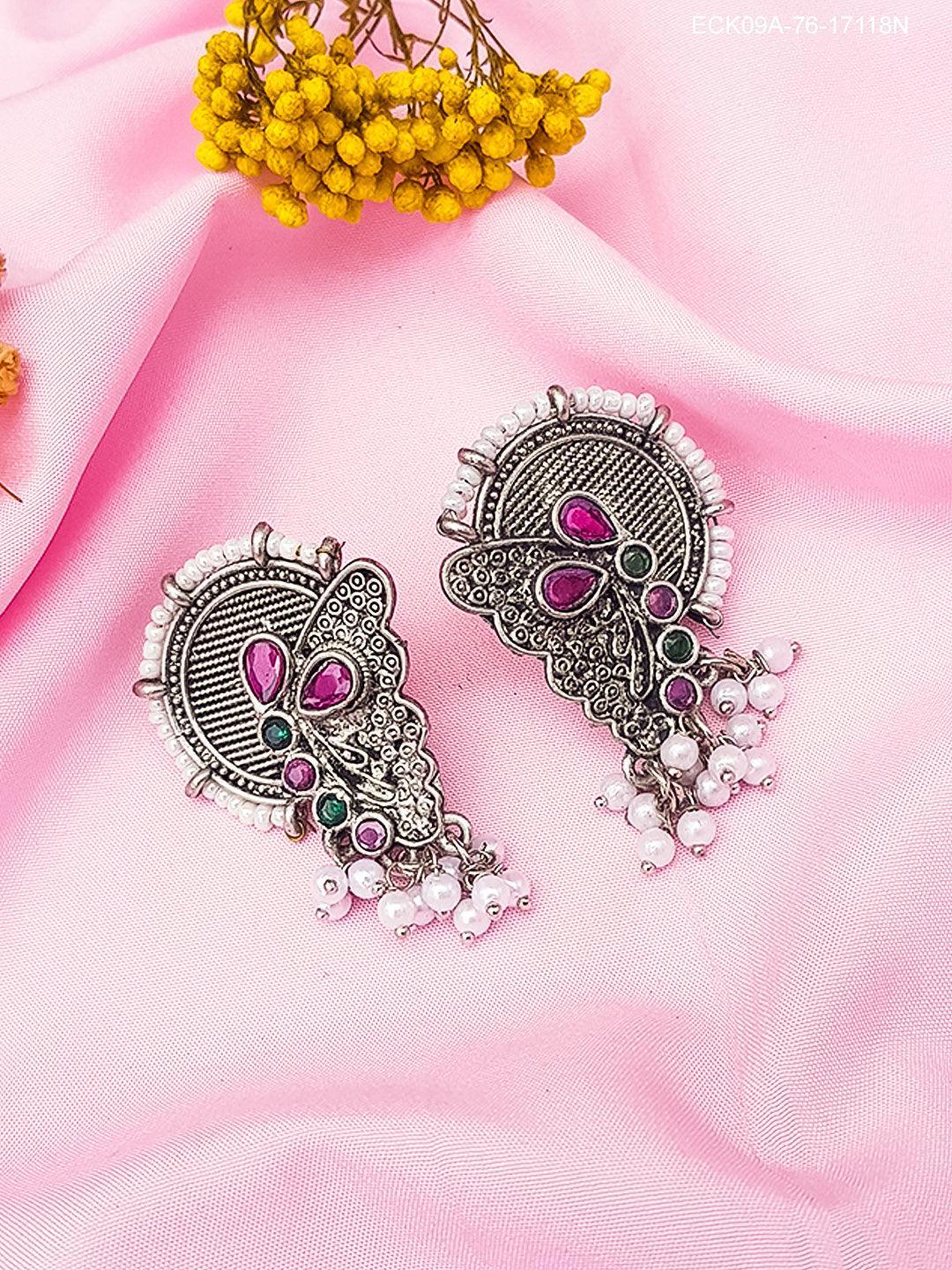 Silver Plated oxidised Earrings Jhumka