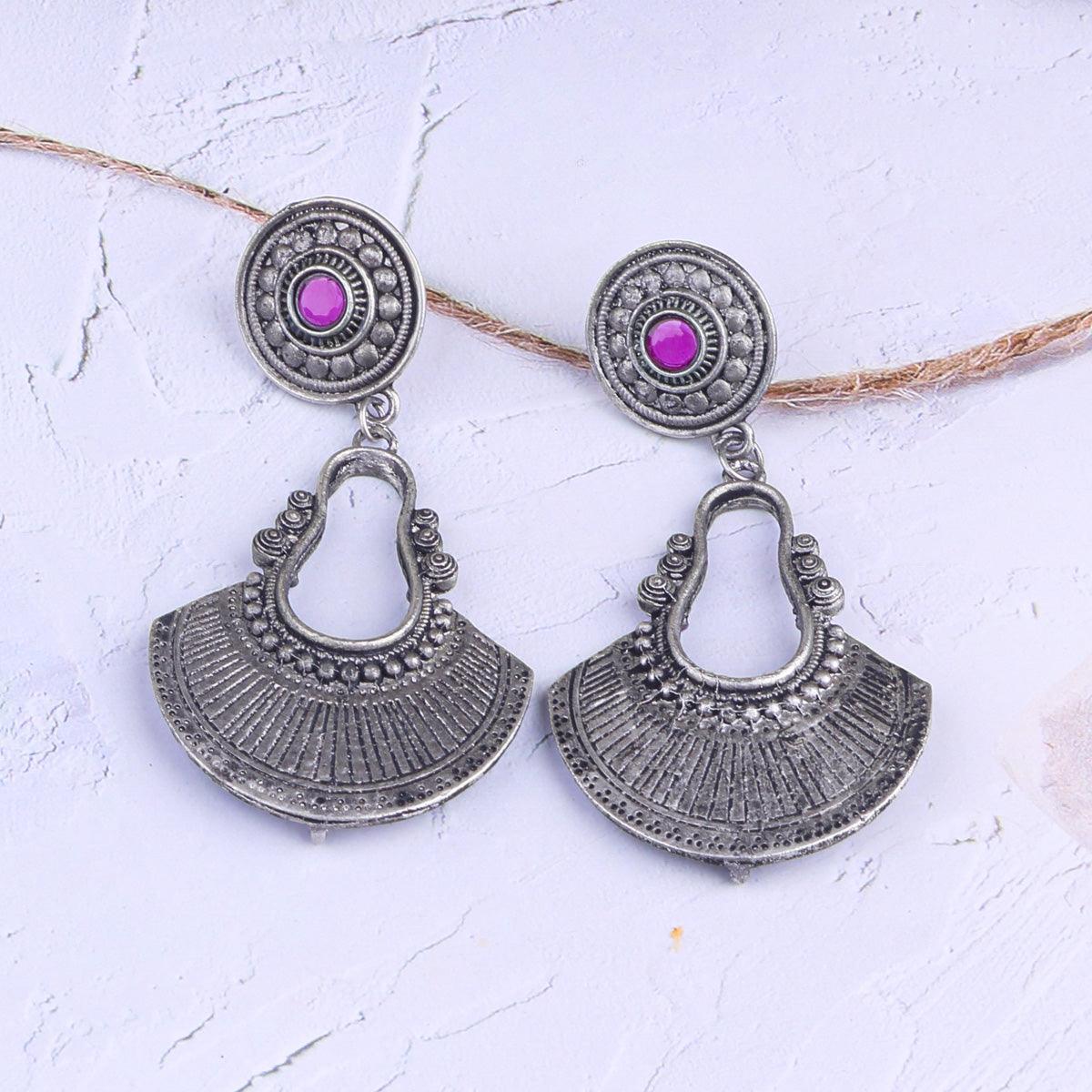 Silver Plated oxidised Earrings Jhumka