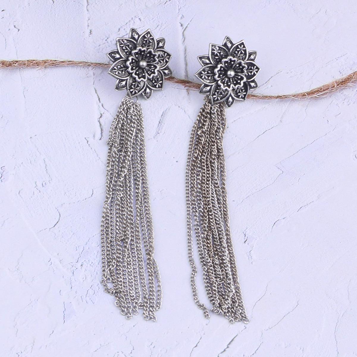 Silver Plated oxidised Earrings Jhumka