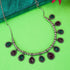 Silver Plated oxidised designer Necklace with Multi Color Stones 9725N - Griiham