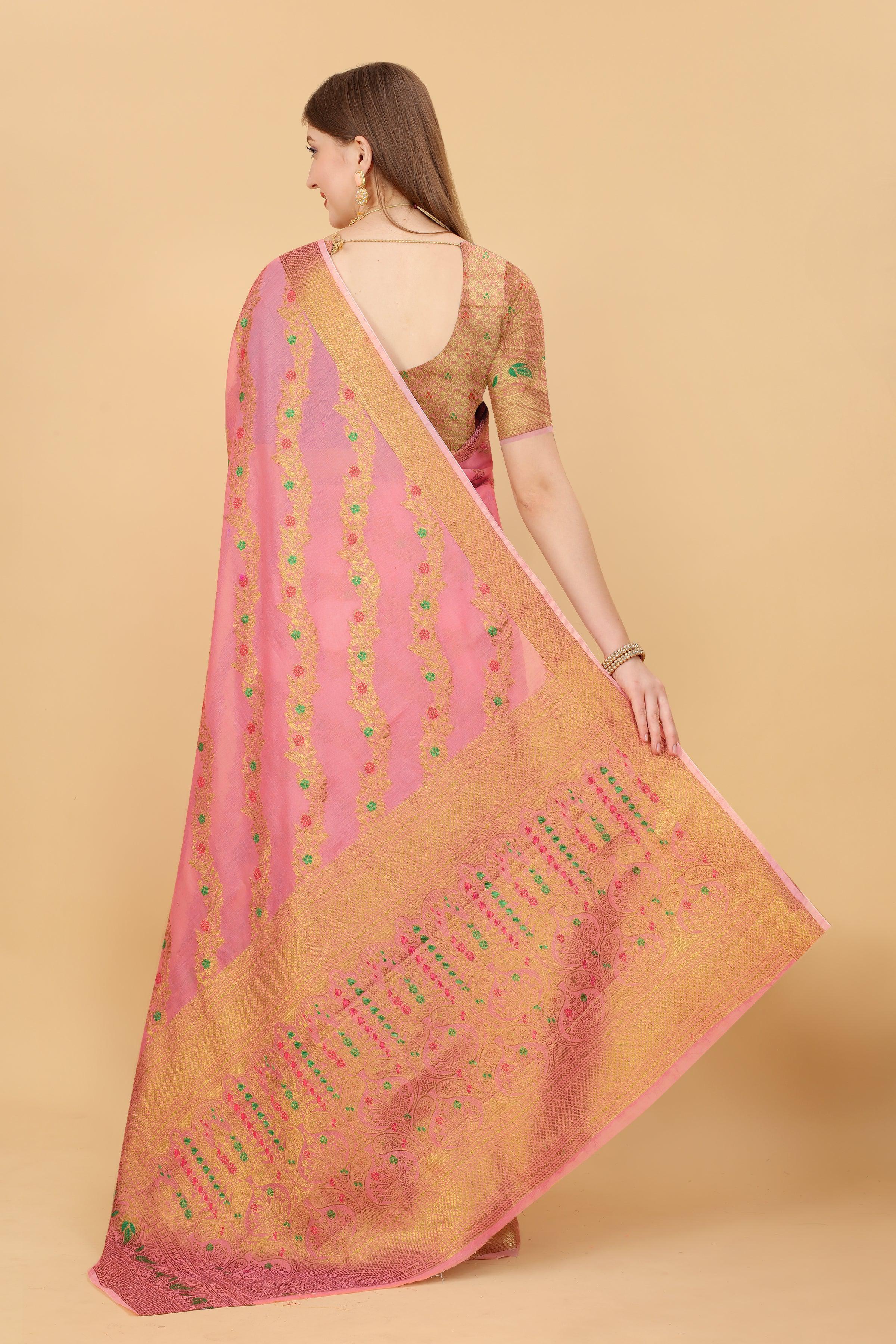 Soft Mono cotton saree with zari weaving design With Rich Zari 20704N - Griiham