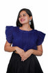 Stylish Chinon Blouse with Frill on Neck and Sleeves 18294N - Griiham