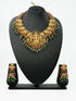 Temple design Necklace with green beads hanging Exclusive Designer Necklace 10107N - Griiham