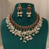 Antique Gold Plated Rice Pearl Necklace Set