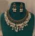 Antique Gold Plated Rice Pearl Necklace Set