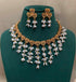 Antique Gold Plated Rice Pearl Necklace Set