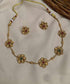 Gold Plated short floral Necklace Set