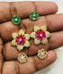 Gold Plated CZ Stones Jhumki earrings with interchangeable stones