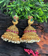 Gold plated Temple design Jhumka Earrings