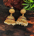 Gold plated Temple design Jhumka Earrings