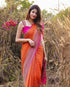 Beautiful Sequence Orange georgette saree