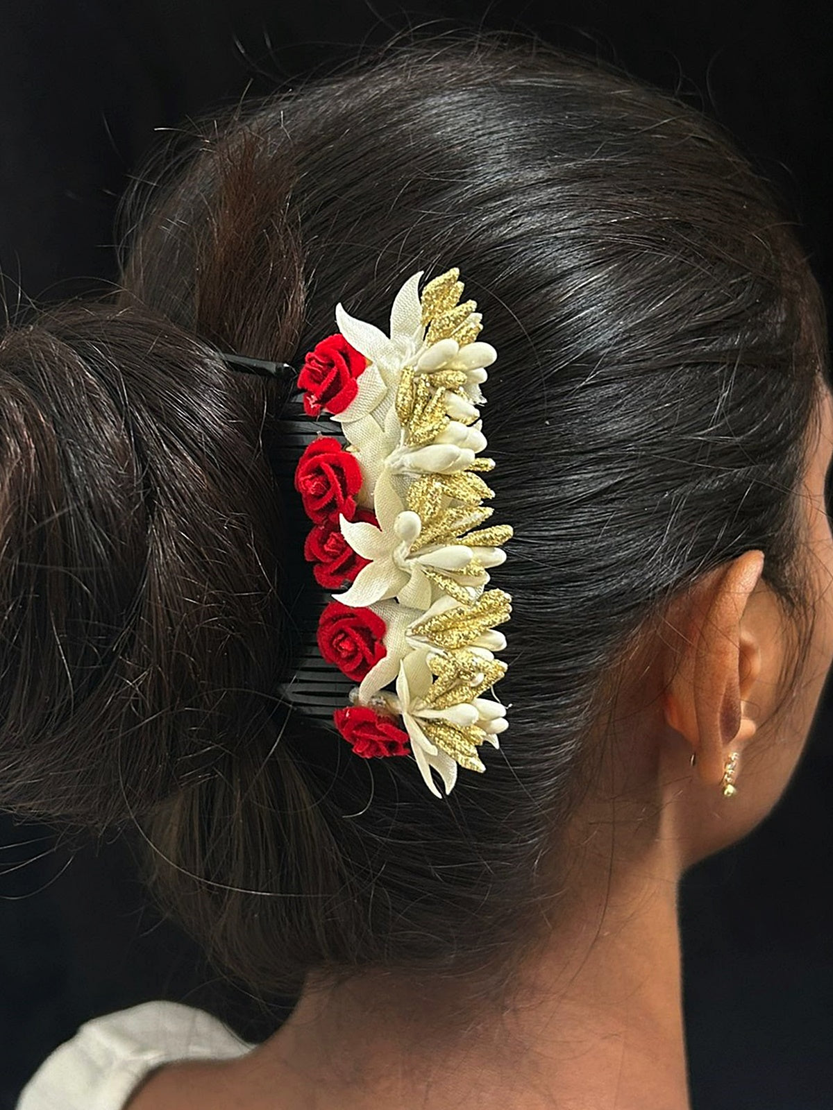 amboda bun Flower with Inmade Pin