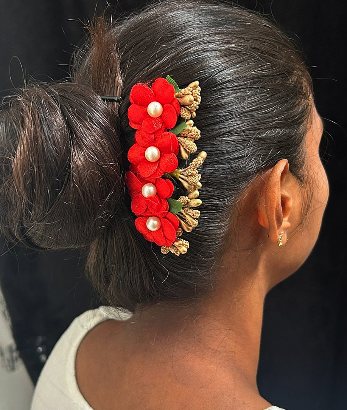 amboda bun Flower with Inmade Pin