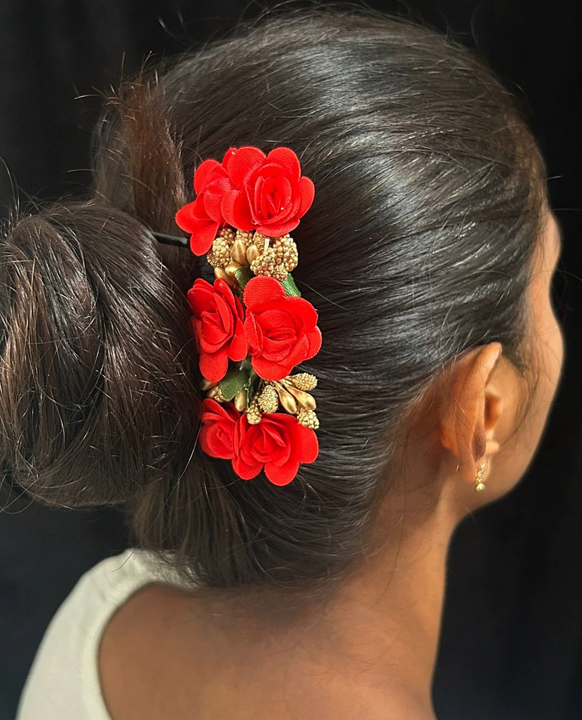 amboda bun Flower with Inmade Pin