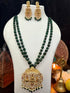 Premium Timeless Collection Temple Pendant with Two Line Natural Stone onyx dul dul Mala Necklace Set