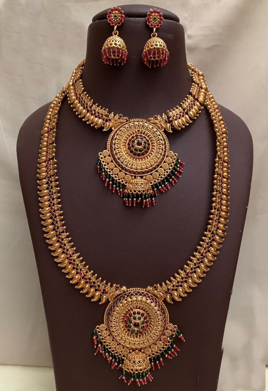 Antique Premium Gold finish necklace Combo set