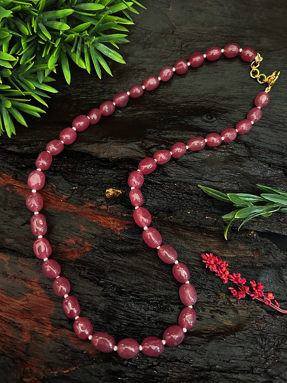 Natural Royal Onex Mala single line necklace chain