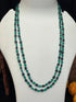 Natural 2 Lines Oval Shape Mani Mala Necklace Set