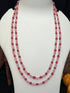 Natural 2 Lines Oval Shape Mani Mala Necklace Set