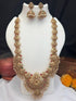 Gold Plated Rice Pearls Long Temple Hara Necklace Set