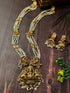 Gold Plated Rice Pearls Long Temple Hara Necklace Set