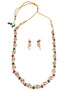 Gold Plated Leaf Motif Coloured stones Necklace Set