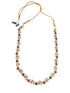 Gold Plated Leaf Motif Coloured stones Necklace Set