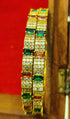 Gold Plated Multi colour cz stone Set of 2 bangles