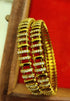 Gold Plated Multi colour cz stone Set of 2 bangles