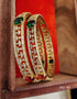 Gold Plated Multi colour cz stone Set of 2 bangles
