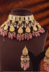 Gold Plated Designer Necklace Set choker with rajasthani Kundan enamel hand work