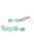 White Gold finish with Light blue stones Short AD necklace set 8928n - Griiham