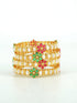 gold plating Pearl mutlicolor set of 4 bangles 8756A - Griiham