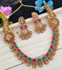 Premium Gold Finish Trending design Short Laxmi Necklace Set with Multi Colour Stones studded 4912N